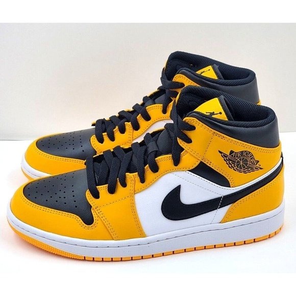 Nike Air Jordan 1 Mid Taxi Black Yellow 554724-701 Men\'s main image 9
